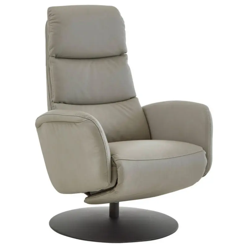 Relaxsessel in Leder Greige