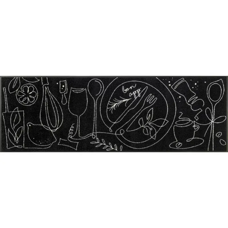 K&uuml;chenl&auml;ufer 60/180 cm Fine Dining Schwarz