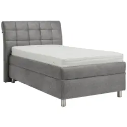 Polsterbett Matratze, Lattenrost Hellgrau 100/200 cm