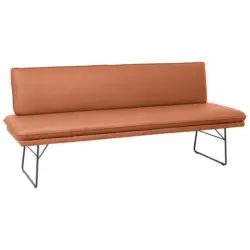 Sitzbank in Metall, Textil Schwarz, Karamell