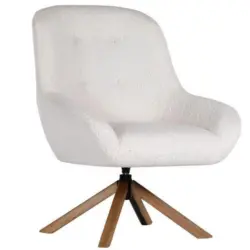 Sessel in Boucl&eacute; Wei&szlig;