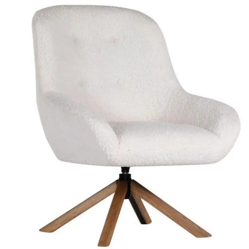 Sessel in Boucl&eacute; Wei&szlig;