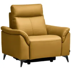 Sessel in Echtleder Currygelb