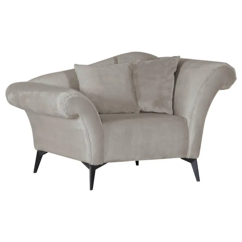 Sessel in Chenille Hellgrau