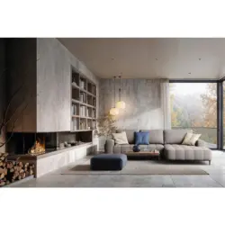 Eckschlafsofa Florence in Velours Taupe