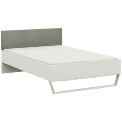 Bett 120/200 cm in Wei&szlig;, Salbeigr&uuml;n