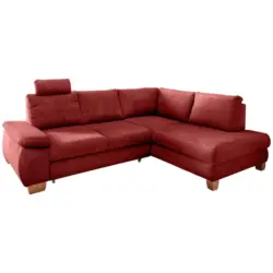 Eckschlafsofa in Chenille Rot