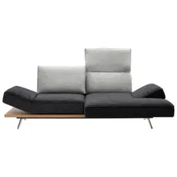 Ecksofa in Flachgewebe Grau, Hellgrau 240/132 cm