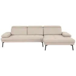 Ecksofa More_LZ in Webstoff Sandfarben 296/188 cm