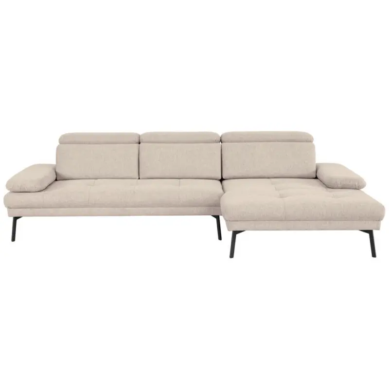 Ecksofa More_LZ in Webstoff Sandfarben 296/188 cm