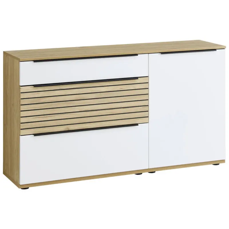 Sideboard Wei&szlig;, Eichefarben 150/85/40 cm