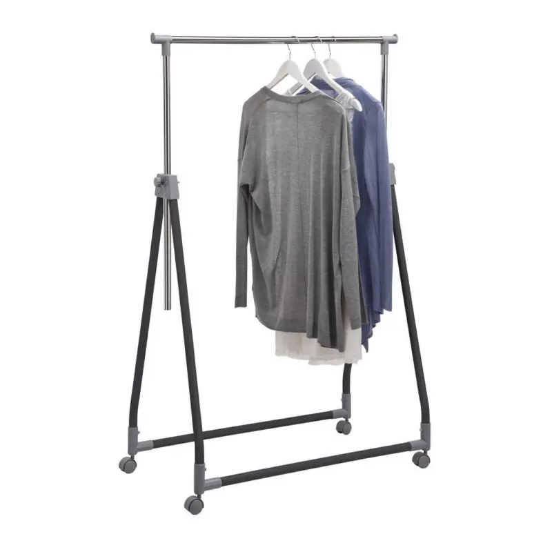 Kleiderwagen in Schwarz, Chromfarben 92/99/167/48 cm