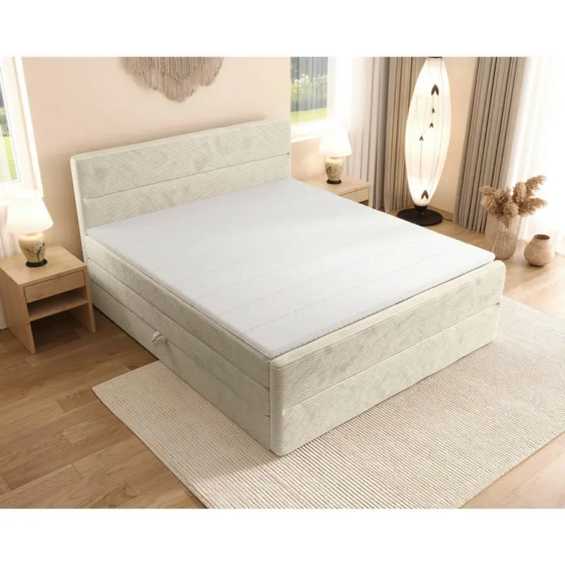 Boxspringbett 180/200 cm in Beige
