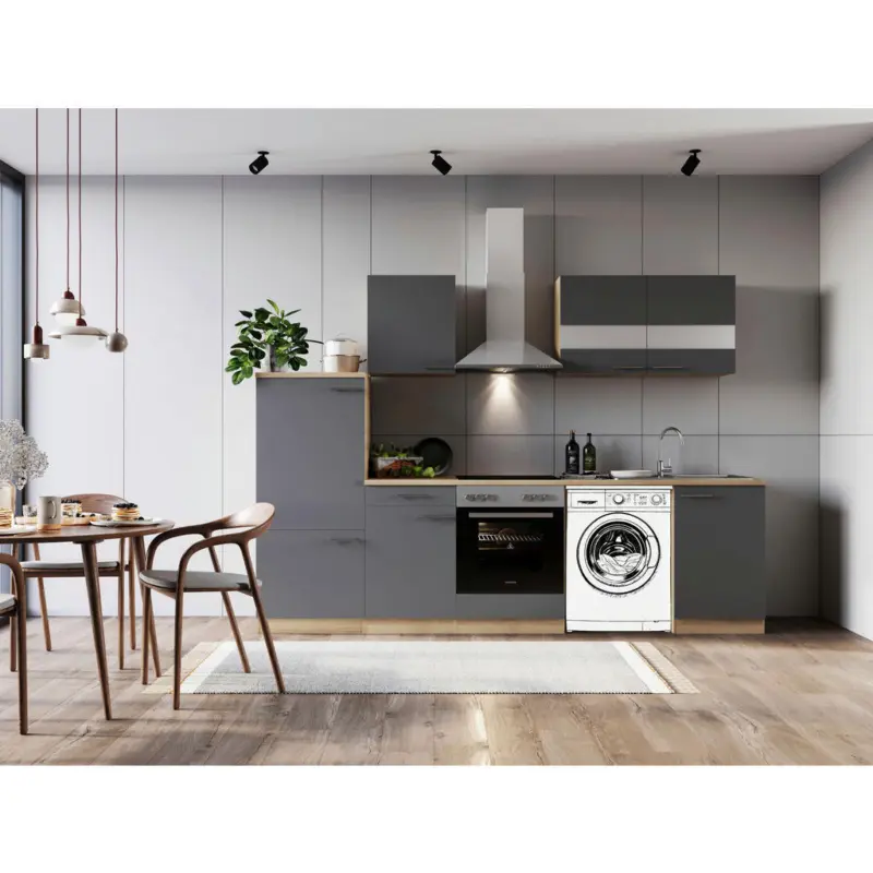 K&uuml;chenblock 280 cm in Grau