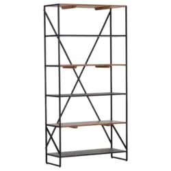 Regal 95/180/35 cm Naturfarben, Schwarz