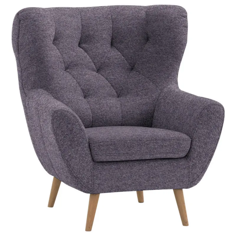 Ohrensessel in Flachgewebe Blau