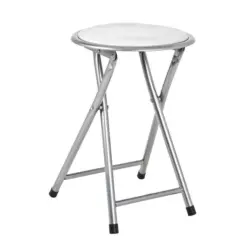 Klapphocker in Textil Wei&szlig;, Alufarben