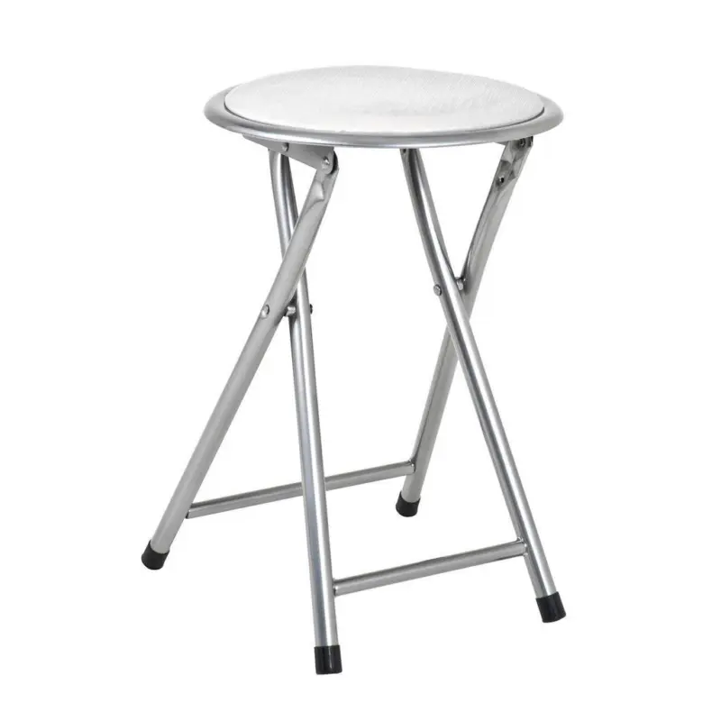 Klapphocker in Textil Wei&szlig;, Alufarben