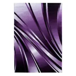 Flachwebeteppich 280/370 cm Parma Schwarz, Wei&szlig;, Violett