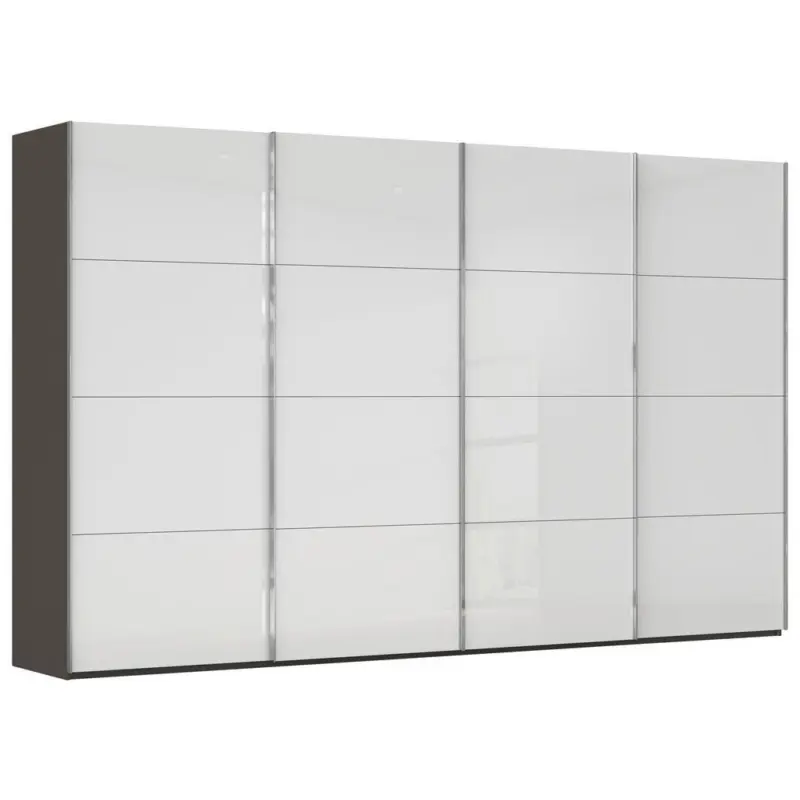 Schwebet&uuml;renschrank in Graphitfarben, Wei&szlig;