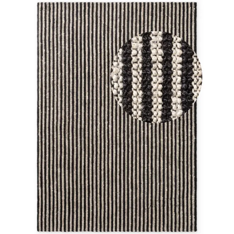 Juteteppich 200/300 cm Harvest Creme, Schwarz