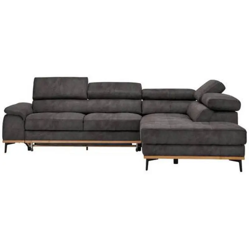 Ecksofa in Lederlook Anthrazit 282/226 cm