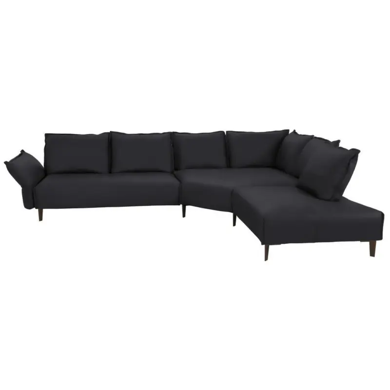 Ecksofa in Echtleder Schwarz 340/272 cm