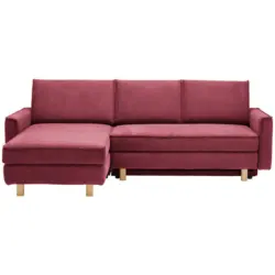 Ecksofa in Chenille Bordeaux 170/237 cm