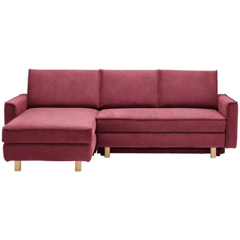 Ecksofa in Chenille Bordeaux 170/237 cm