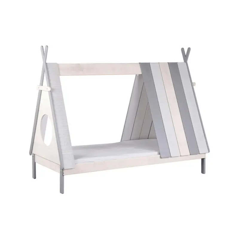 Hausbett Lattenrost 90/200 cm in Grau, Wei&szlig;