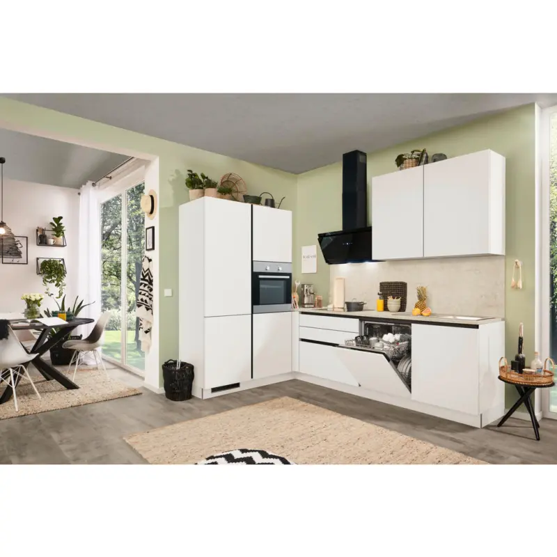 Eckk&uuml;che 183/276 cm in Wei&szlig;