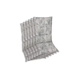 Sesselauflagenset in Grau, Beige Bl&auml;tter