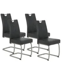 Schwingstuhl-Set 4 St&uuml;ck mit Griff Mikrofaser