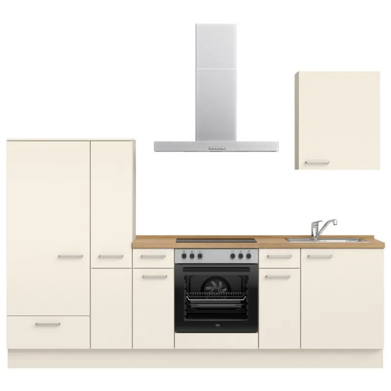 K&uuml;chenleerblock 270 cm in Eichefarben, Magnolie