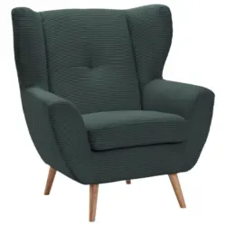 Ohrensessel in Cord Dunkelgr&uuml;n