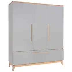 Kleiderschrank in Grau, Eichefarben