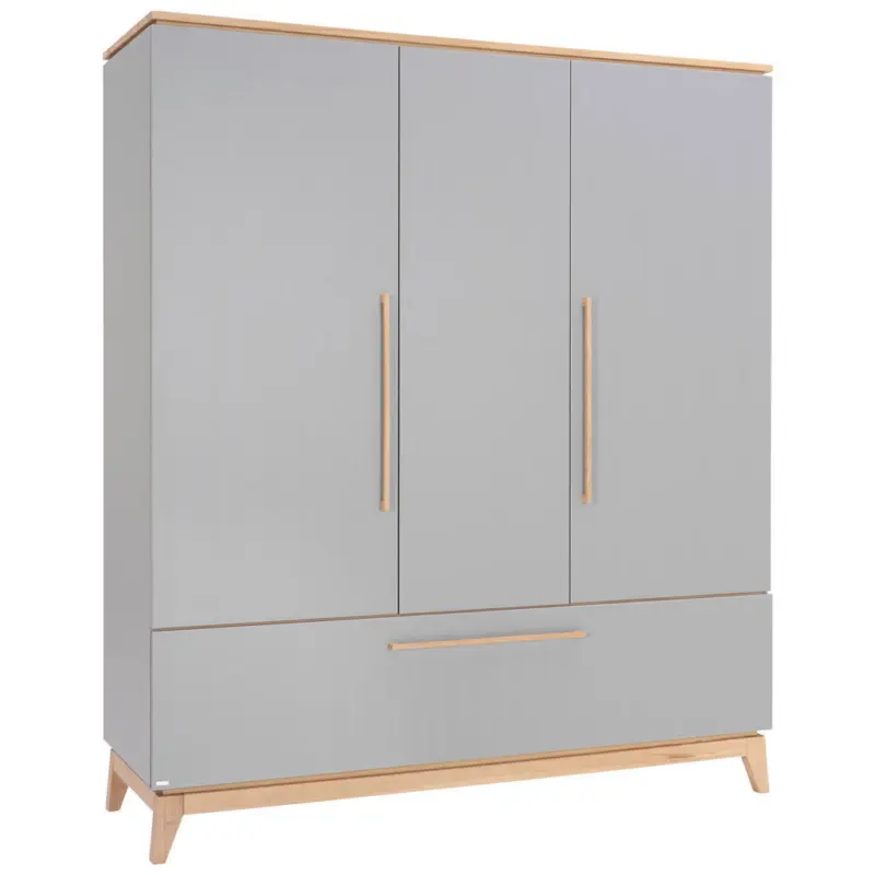 Kleiderschrank in Grau, Eichefarben