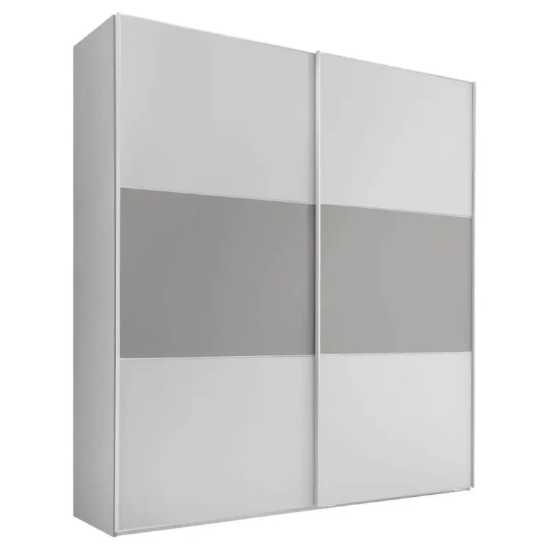 Schwebet&uuml;renschrank in Wei&szlig;, Hellgrau