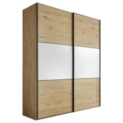 Schwebet&uuml;renschrank in Wei&szlig;, Eiche Artisan