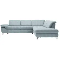 Ecksofa in Webstoff T&uuml;rkis 319/260 cm