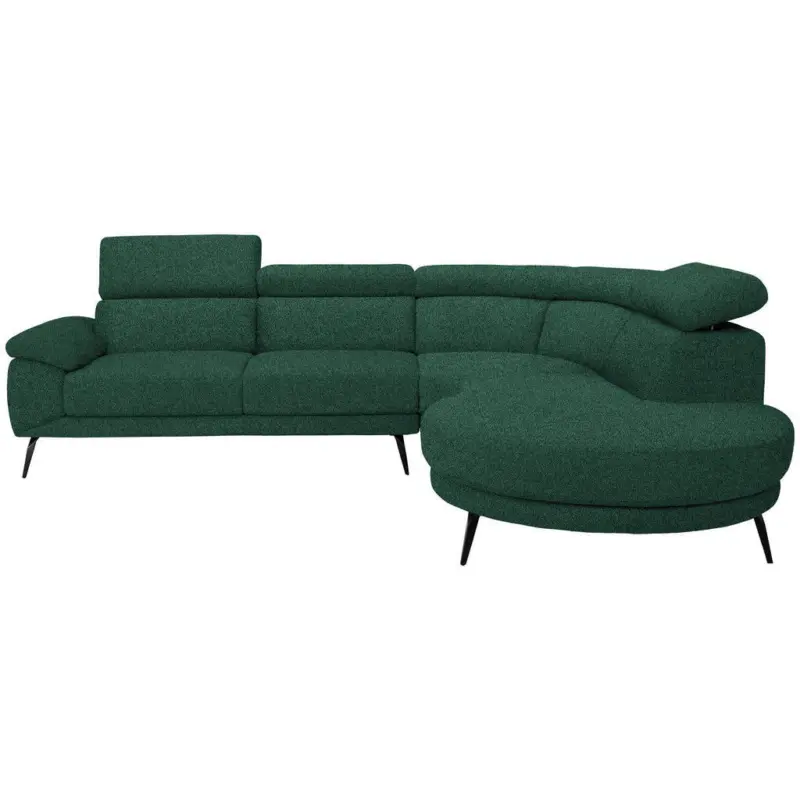Ecksofa in Velours Gr&uuml;n 299/264 cm