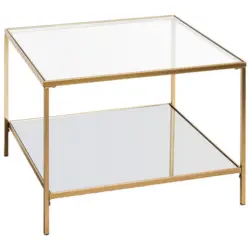 Couchtisch in Metall, Glas 60/60/45 cm
