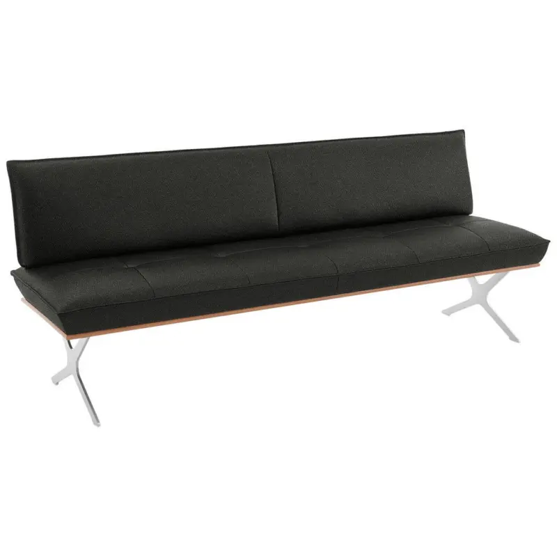 Sitzbank 194/88/66 cm in Anthrazit, Nussbaumfarben, Nickelfarben
