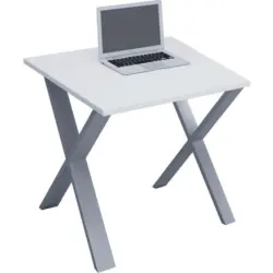 Schreibtisch 80/50/76 cm Silberfarben, Wei&szlig; in verschiedenen Holz-Dekoren erh&auml;ltlich