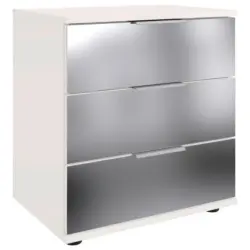 Nachtk&auml;stchen 52/58/38 cm in Klar, Wei&szlig;