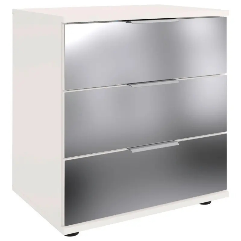 Nachtk&auml;stchen 52/58/38 cm in Klar, Wei&szlig;