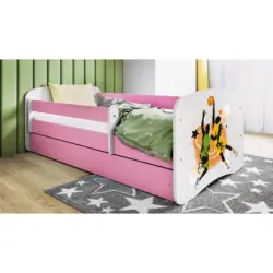 Kinder-/Juniorbett 80/160 cm in Wei&szlig;, Pink