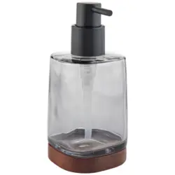 Seifenspender Holz, Kunststoff, Glas