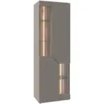 XXXLutz Lauterach - Ihr M&ouml;belhaus bei Bregenz Vitrine in furniert, mehrschichtige Massivholzplatte (Tischlerplatte), teilmassiv Wildeiche Grau, Wildeiche