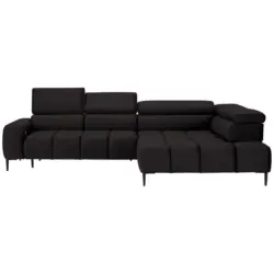 Ecksofa in Webstoff Anthrazit 300/216 cm